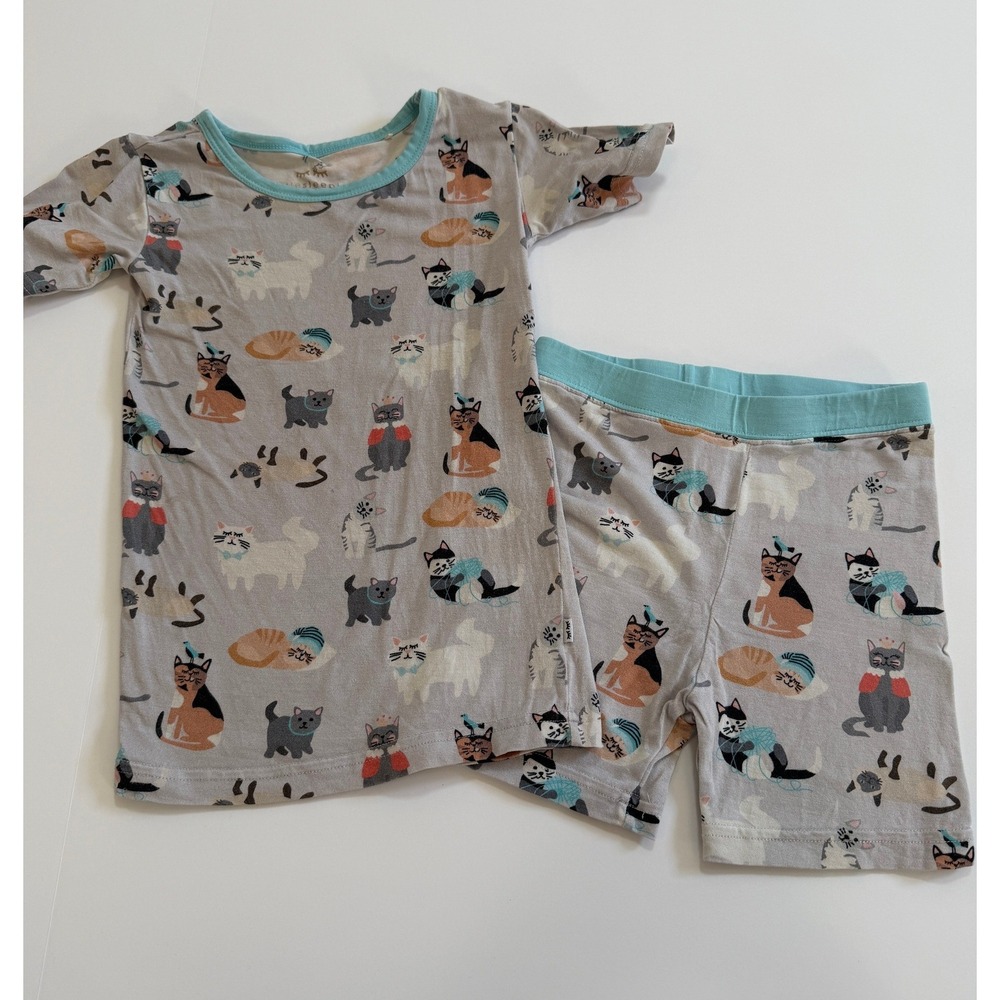 Little Sleepies Cats Bamboo Short Sleeve Pajama Set 4T